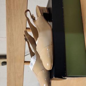 Formal tan closed toe slingback heel size 8 tan